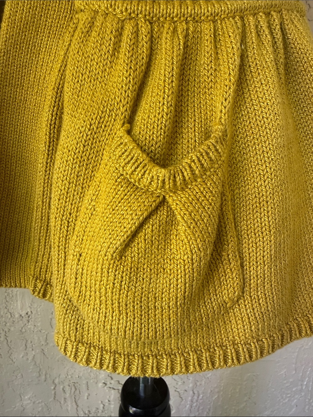 French Connection Mustard Short-Sleeve Knit Cardigan with Peplum Pockets - Picture 4 of 12